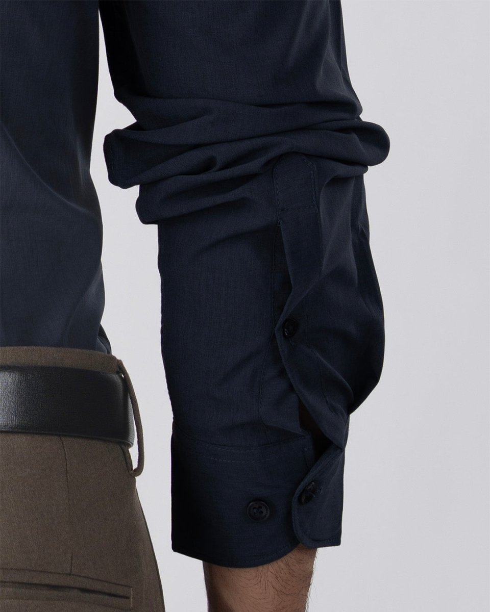 TAILORAEDGE Featherlite Wrinkle Resistant Shirt In Dark Grey