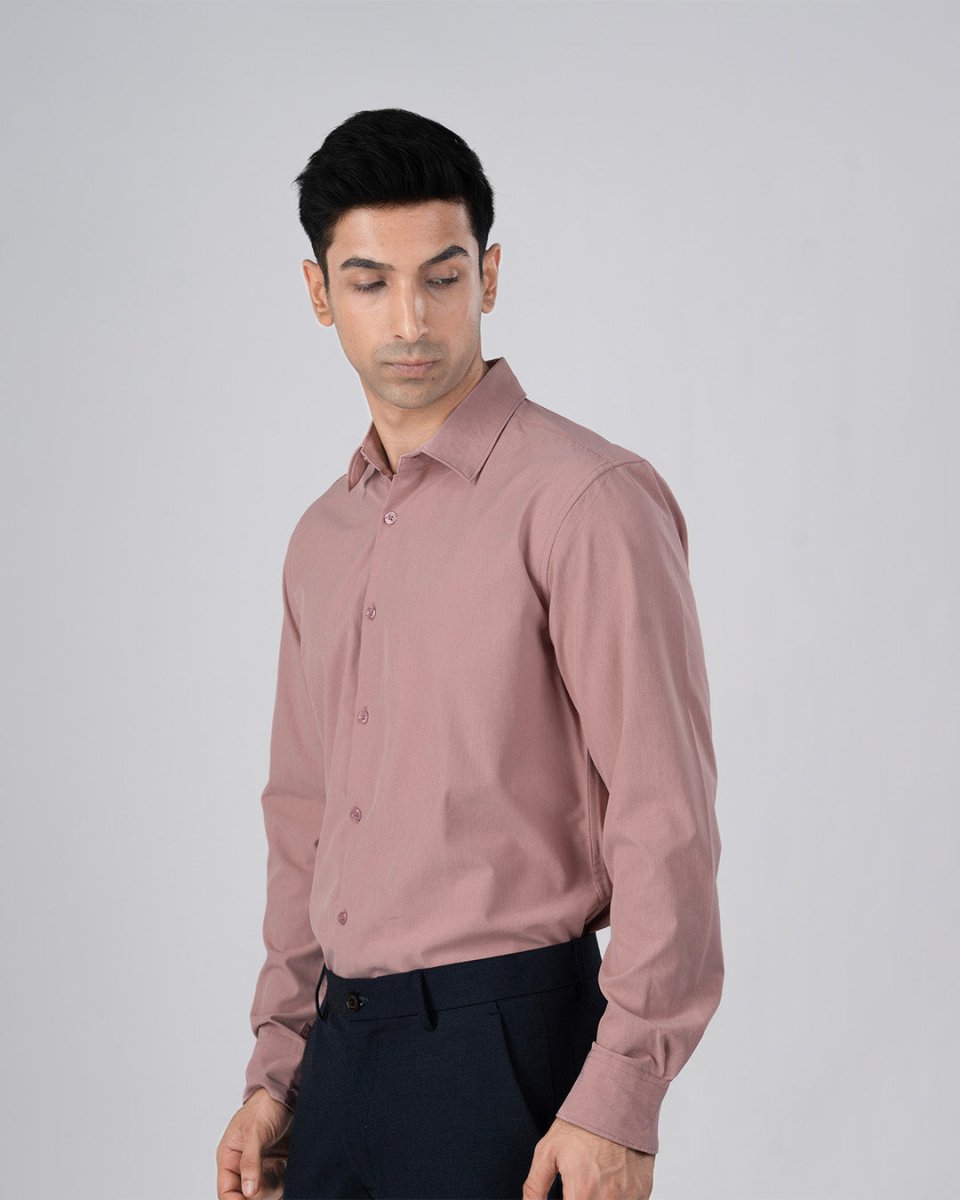 TAILORAEDGE Featherlite Wrinkle Resistant Shirt In Peach