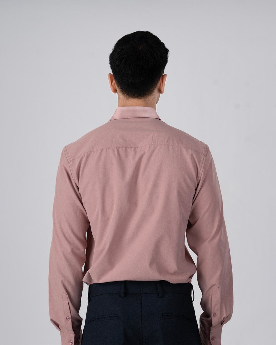 TAILORAEDGE Featherlite Wrinkle Resistant Shirt In Peach