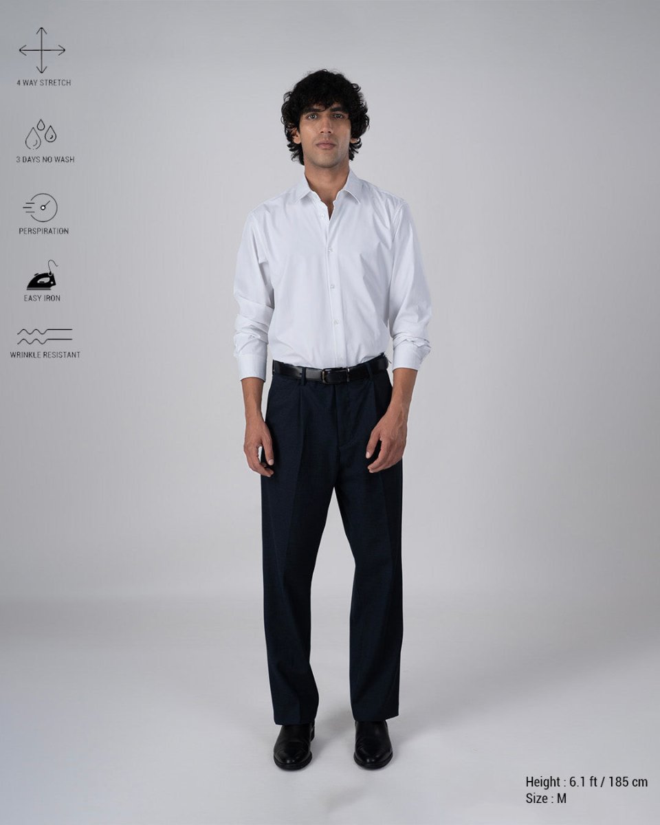 TAILORAEDGE Featherlite Wrinkle Resistant Shirt In White