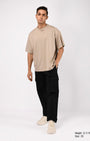 TAILORAEDGE Finest Twill Relaxed Cargo Pants In Black