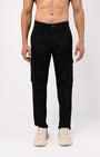 TAILORAEDGE Finest Twill Relaxed Cargo Pants In Black