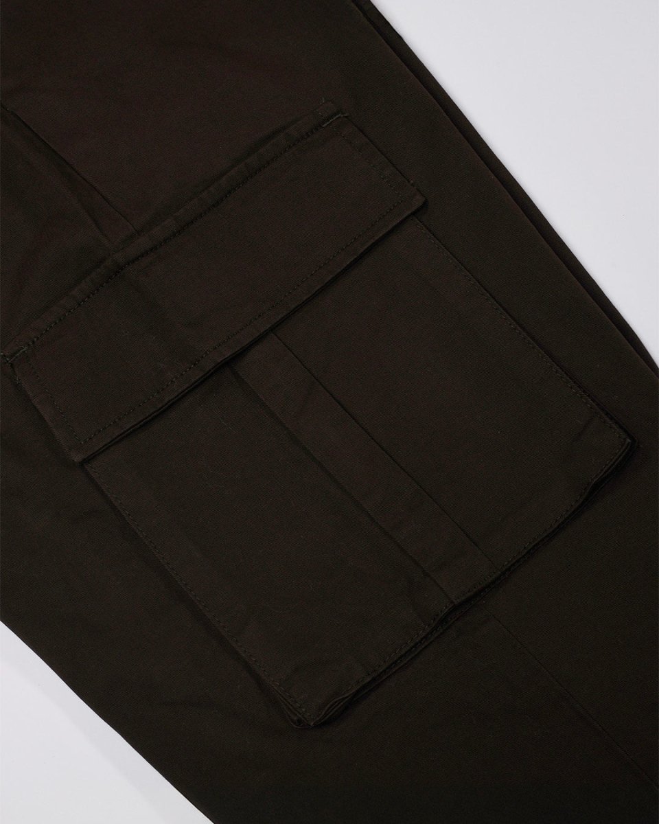 TAILORAEDGE Finest Twill Relaxed Cargo Pants In Brown