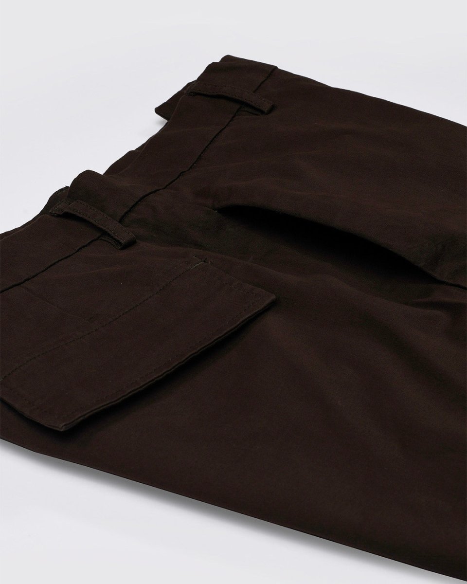 TAILORAEDGE Finest Twill Relaxed Cargo Pants In Brown