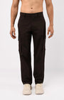 TAILORAEDGE Finest Twill Relaxed Cargo Pants In Brown