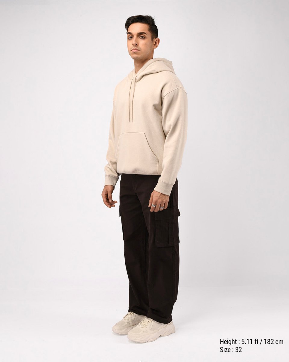 TAILORAEDGE Finest Twill Relaxed Cargo Pants In Brown