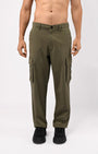 TAILORAEDGE Finest Twill Relaxed Cargo Pants In Olive