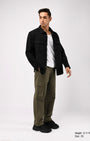 TAILORAEDGE Finest Twill Relaxed Cargo Pants In Olive