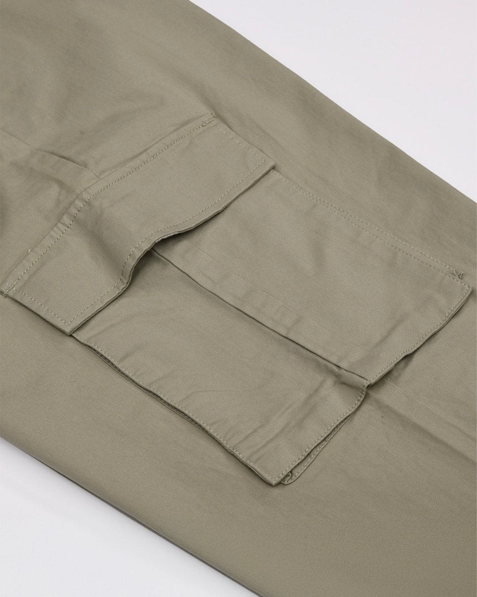 TAILORAEDGE Finest Twill Relaxed Cargo Pants In Pistachio