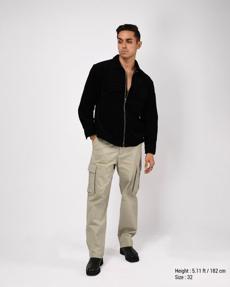 TAILORAEDGE Finest Twill Relaxed Cargo Pants In Pistachio