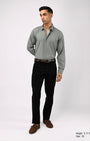 TAILORAEDGE Linen Feel Premium Cotton Chinos In Black