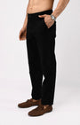 TAILORAEDGE Linen Feel Premium Cotton Chinos In Black