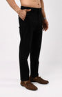 TAILORAEDGE Linen Feel Premium Cotton Chinos In Black