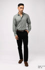 TAILORAEDGE Linen Feel Premium Cotton Chinos In Black