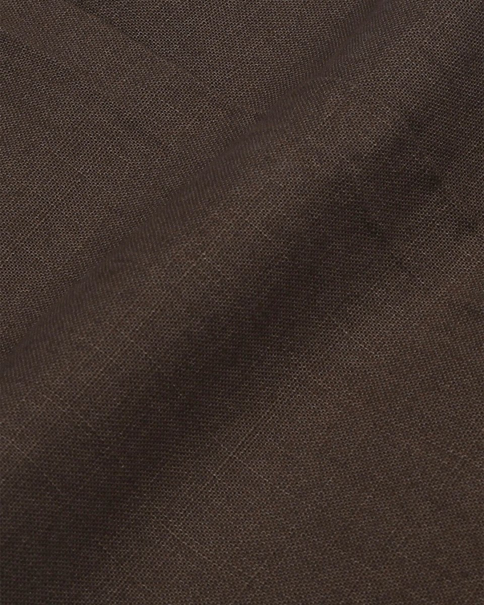 TAILORAEDGE Linen Feel Premium Cotton Chinos In Fur Brown