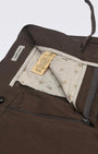 TAILORAEDGE Linen Feel Premium Cotton Chinos In Fur Brown