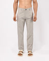 TAILORAEDGE Linen Feel Premium Cotton Chinos In Light Grey