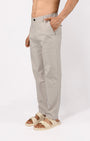 TAILORAEDGE Linen Feel Premium Cotton Chinos In Light Grey
