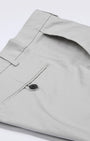 TAILORAEDGE Linen Feel Premium Cotton Chinos In Light Grey