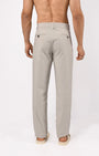 TAILORAEDGE Linen Feel Premium Cotton Chinos In Light Grey