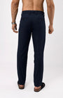 TAILORAEDGE Linen Feel Premium Cotton Chinos In Navy