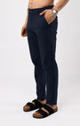 TAILORAEDGE Linen Feel Premium Cotton Chinos In Navy