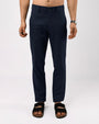 TAILORAEDGE Linen Feel Premium Cotton Chinos In Navy