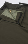 TAILORAEDGE Linen Feel Premium Cotton Chinos In Pine Olive