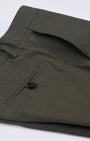 TAILORAEDGE Linen Feel Premium Cotton Chinos In Pine Olive