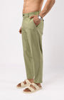 TAILORAEDGE Linen Feel Premium Cotton Chinos In Pistachio
