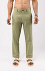 TAILORAEDGE Linen Feel Premium Cotton Chinos In Pistachio