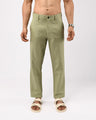 TAILORAEDGE Linen Feel Premium Cotton Chinos In Pistachio