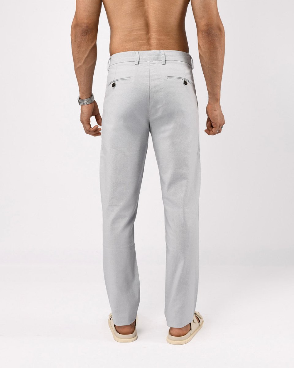 TAILORAEDGE Linen Feel Premium Cotton Chinos In Sky Blue