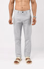 TAILORAEDGE Linen Feel Premium Cotton Chinos In Sky Blue