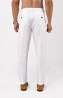 TAILORAEDGE Linen Feel Premium Cotton Chinos In White
