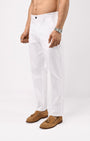 TAILORAEDGE Linen Feel Premium Cotton Chinos In White