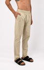TAILORAEDGE Linen Fused Tailored Pant In Beige