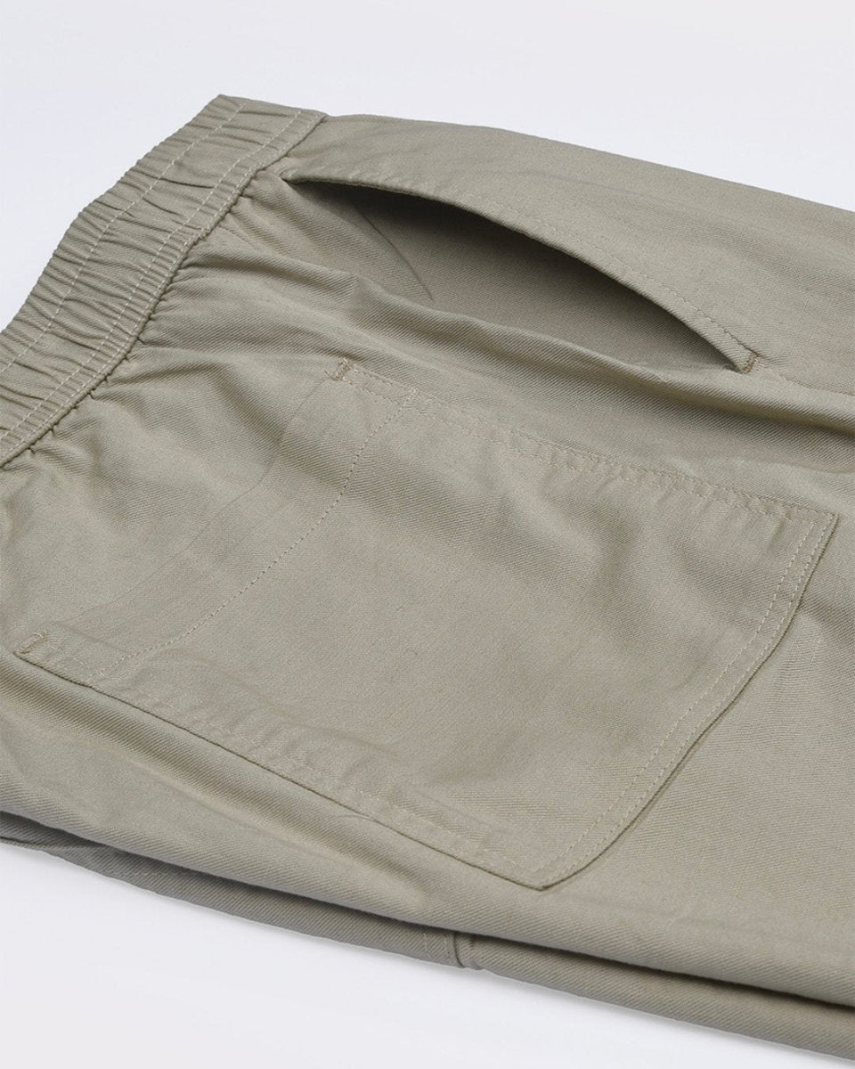 TAILORAEDGE Linen Fused Tailored Pant In Beige