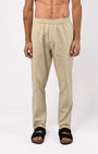 TAILORAEDGE Linen Fused Tailored Pant In Beige