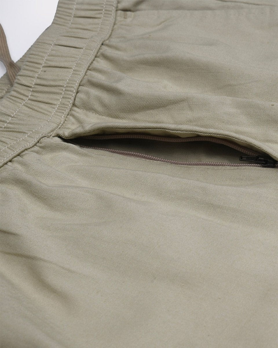 TAILORAEDGE Linen Fused Tailored Pant In Beige