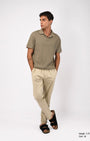 TAILORAEDGE Linen Fused Tailored Pant In Beige