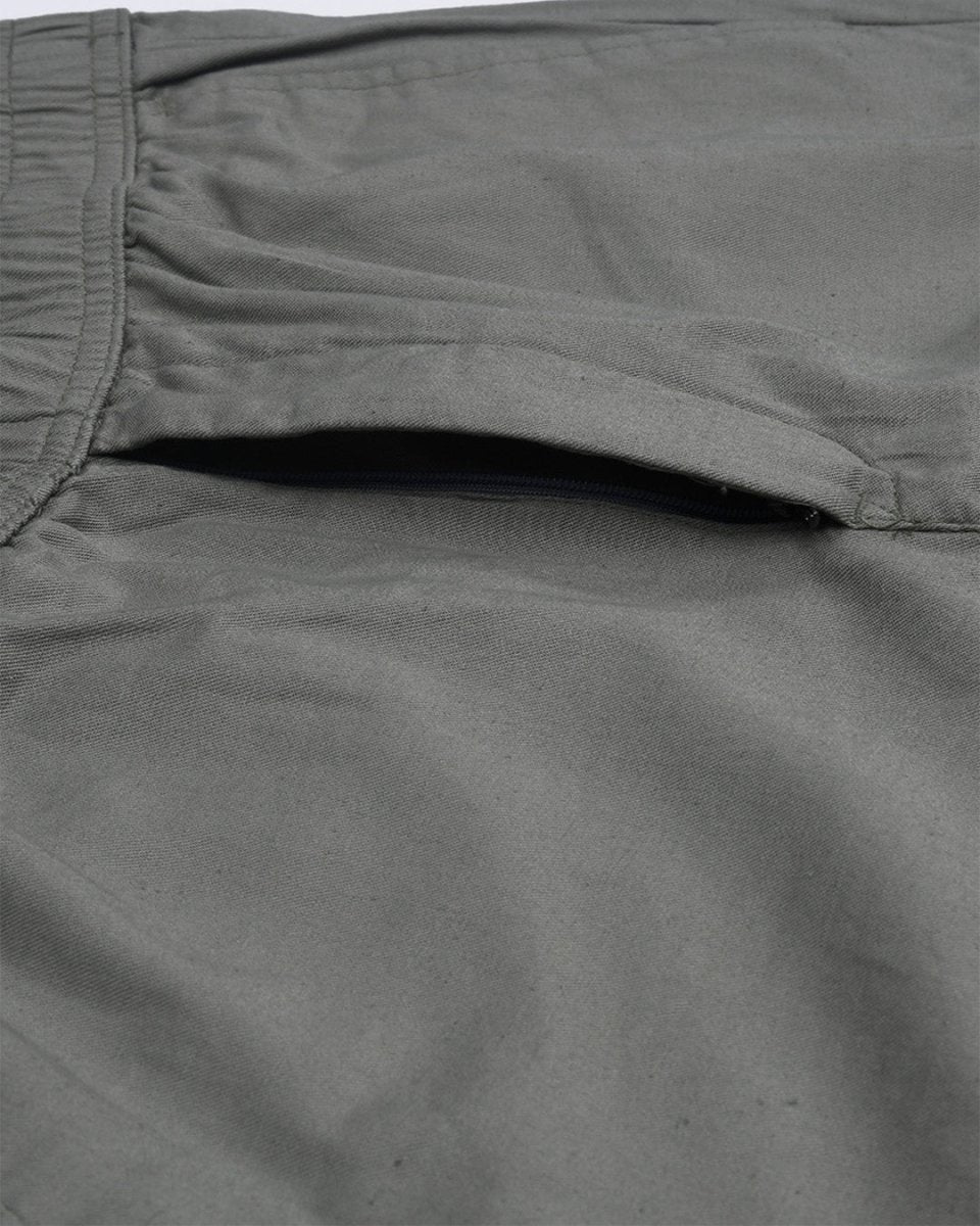 TAILORAEDGE Linen Fused Tailored Pant In Green