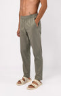 TAILORAEDGE Linen Fused Tailored Pant In Green
