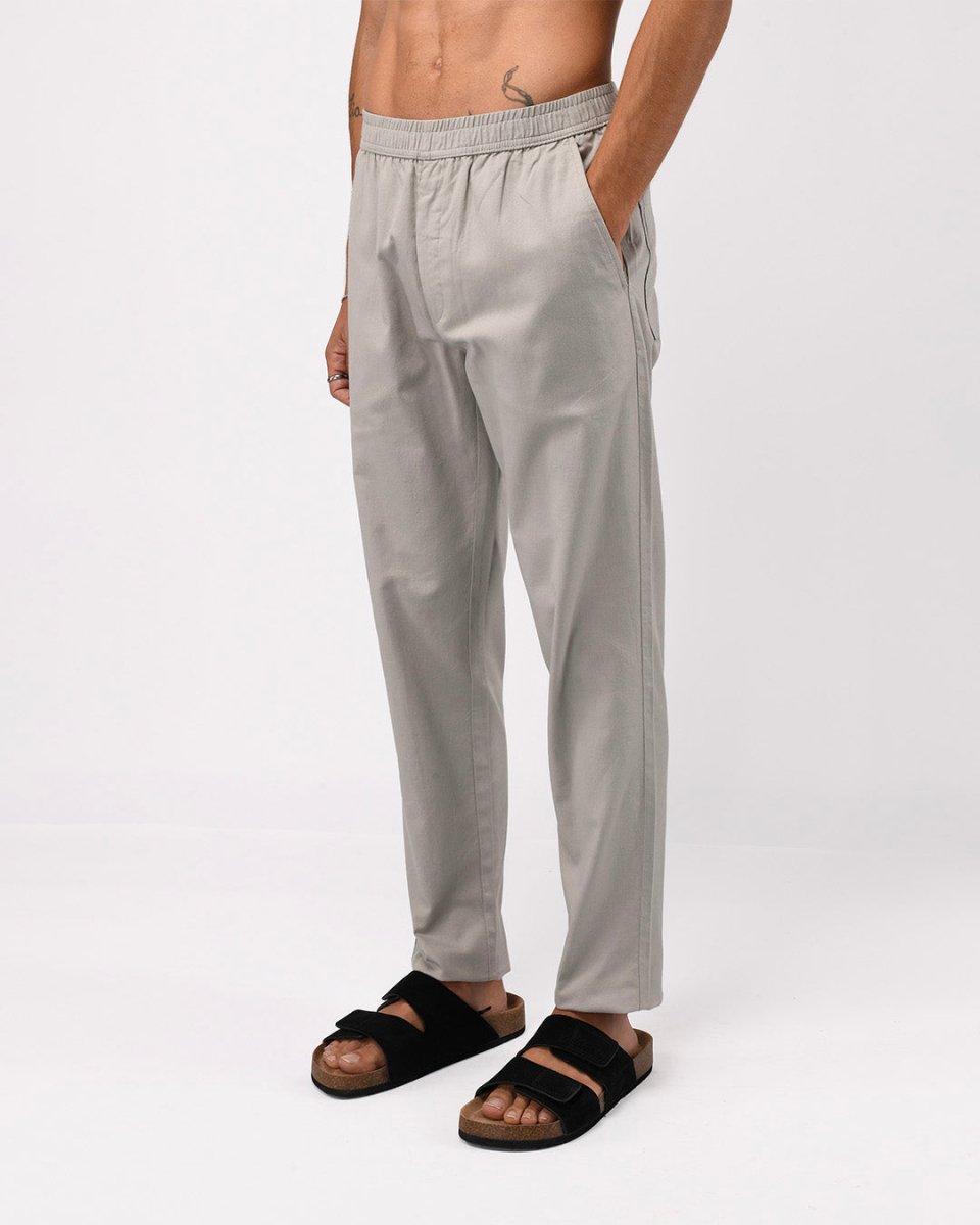 TAILORAEDGE Linen Fused Tailored Pant In Grey