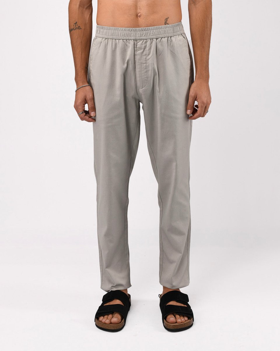 TAILORAEDGE Linen Fused Tailored Pant In Grey