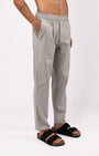 TAILORAEDGE Linen Fused Tailored Pant In Grey