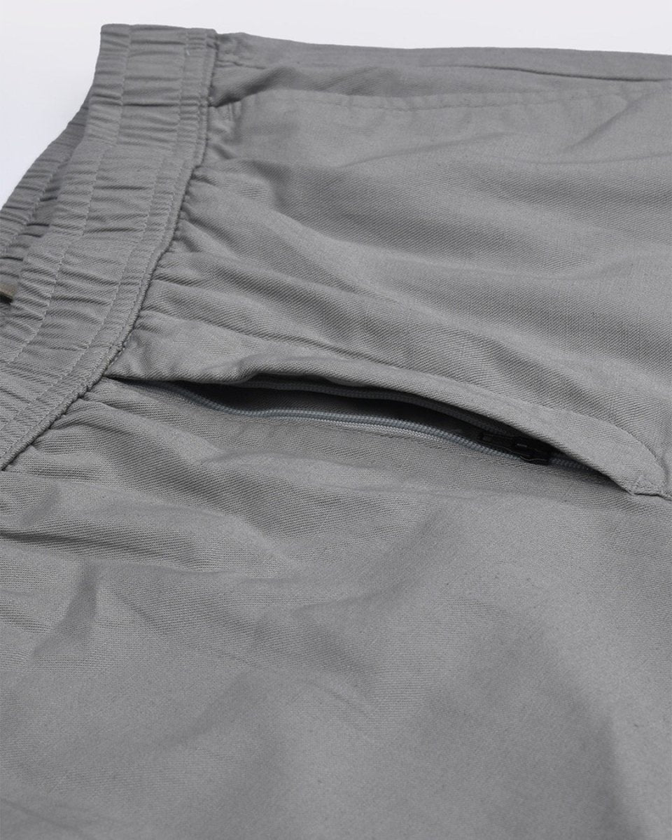 TAILORAEDGE Linen Fused Tailored Pant In Grey