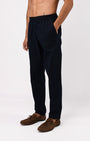 TAILORAEDGE Linen Fused Tailored Pant In Navy