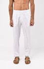 TAILORAEDGE Linen Fused Tailored Pant In White