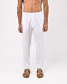 TAILORAEDGE Linen Fused Tailored Pant In White